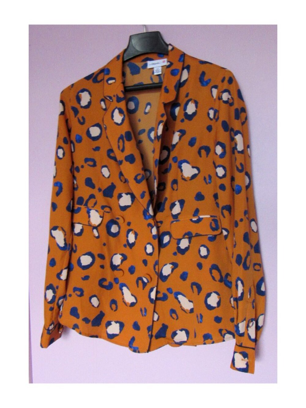 3.1 Phillip Lim Women Blouse, sz.S, Dark Orange/Blue, long sleeves